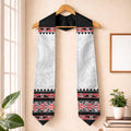 New Zealand Aotearoa Graduation Stole With Kowhaiwhai Pattern Red Version