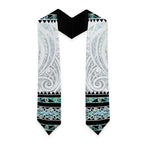 New Zealand Aotearoa Graduation Stole With Paua Shell Kowhaiwhai Pattern