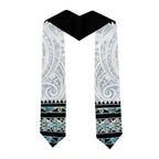 New Zealand Aotearoa Graduation Stole With Paua Shell Kowhaiwhai Pattern