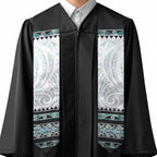 New Zealand Aotearoa Graduation Stole With Paua Shell Kowhaiwhai Pattern