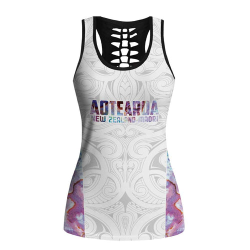 New Zealand Aotearoa Hollow Tank Top Pink Maori Papua Shell Indigenous - Aussie Hoodie