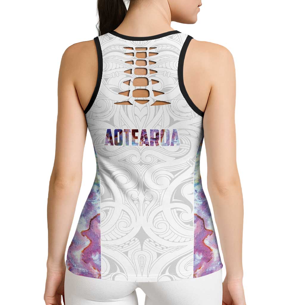 New Zealand Aotearoa Hollow Tank Top Pink Maori Papua Shell Indigenous - Aussie Hoodie