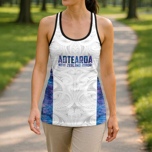 New Zealand Aotearoa Hollow Tank Top Purple Maori Papua Shell Indigenous - Aussie Hoodie