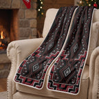 New Zealand Aotearoa Pocket Scarf Red Poutama With Taniko Pattern