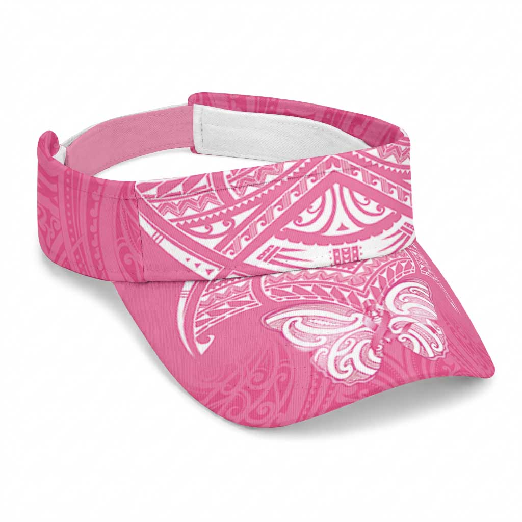 New Zealand Breast Cancer Awareness Sun Visor Cap Maori Butterfly Pink Ribbon
