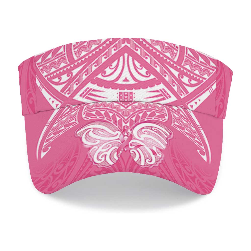 New Zealand Breast Cancer Awareness Sun Visor Cap Maori Butterfly Pink Ribbon