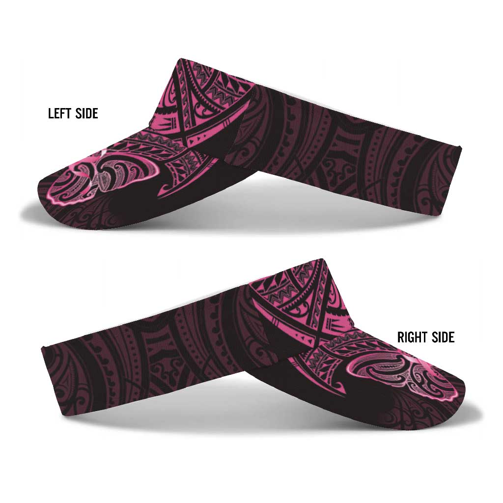 New Zealand Breast Cancer Awareness Sun Visor Cap Maori Butterfly Pink Ribbon Black Version