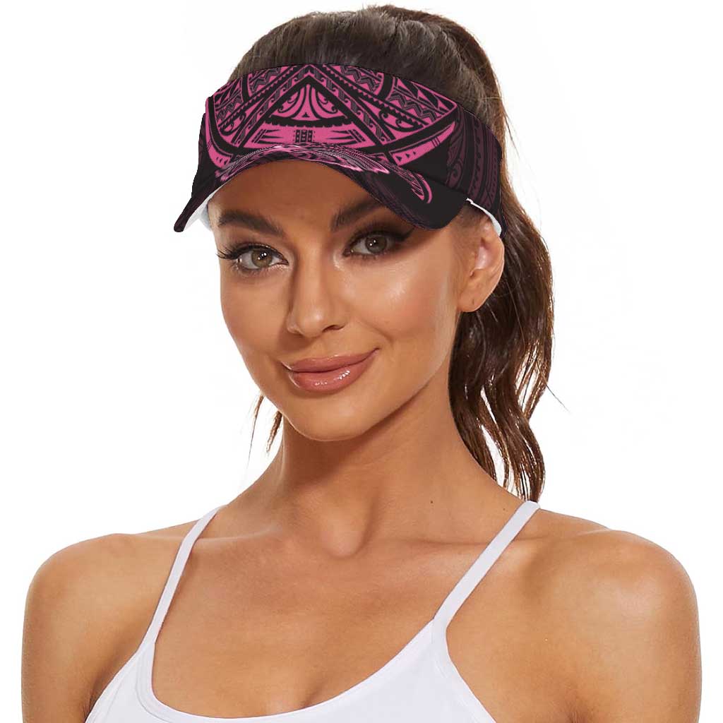New Zealand Breast Cancer Awareness Sun Visor Cap Maori Butterfly Pink Ribbon Black Version