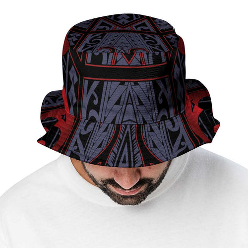 New Zealand Bucket Hat Maori Kiwiana Pattern Tukutuku Motif