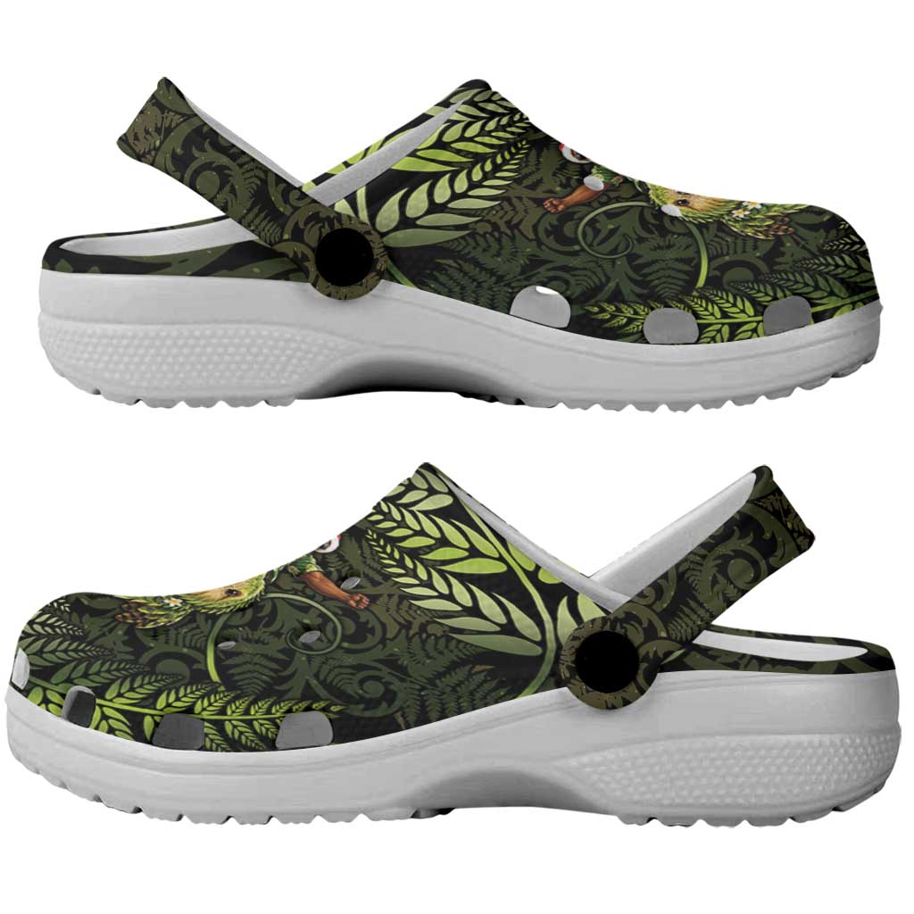 New Zealand Christmas Clogs Shoes Santa Riding Kakapo Bird Silver Fern