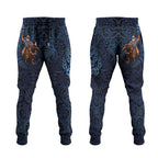 New Zealand Christmas Jogger Pants Santa Riding Kiwi Bird Silver Fern