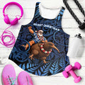 New Zealand Christmas Women Racerback Tank Santa Riding Kiwi Bird Silver Fern