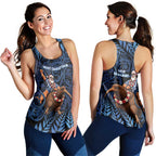 New Zealand Christmas Women Racerback Tank Santa Riding Kiwi Bird Silver Fern