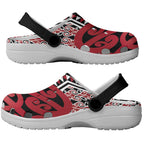 New Zealand Clogs Shoes Aotearoa Kowhaiwhai Mix Taniko Art - Red - Aussie Hoodie