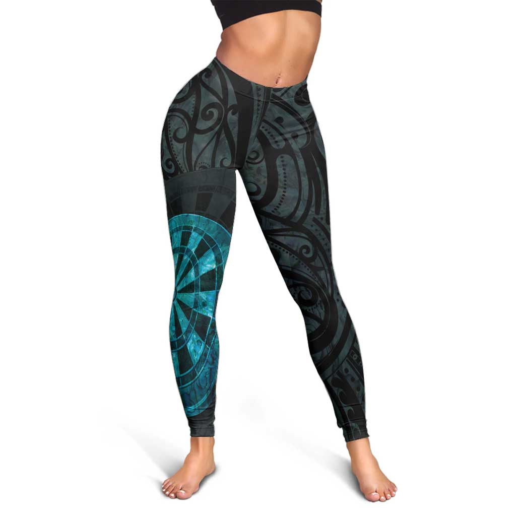 New Zealand Darts Leggings Happiness Is A Tight Threesome Maori Paua Shell