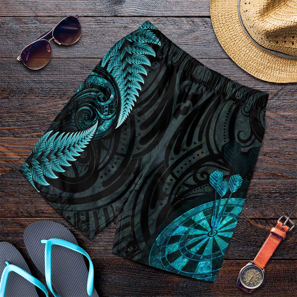 New Zealand Darts Shorts for Men Happiness Is A Tight Threesome Maori Paua Shell