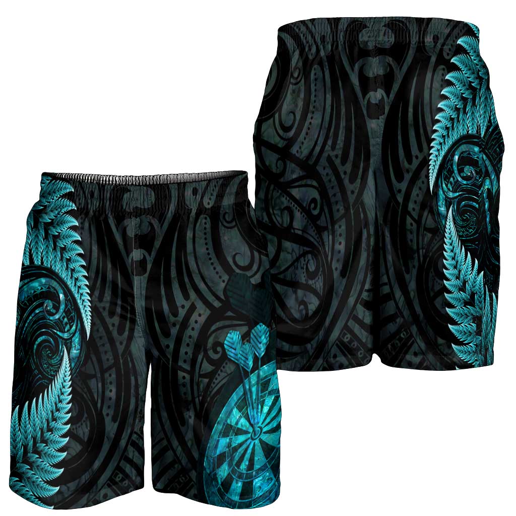 New Zealand Darts Shorts for Men Happiness Is A Tight Threesome Maori Paua Shell