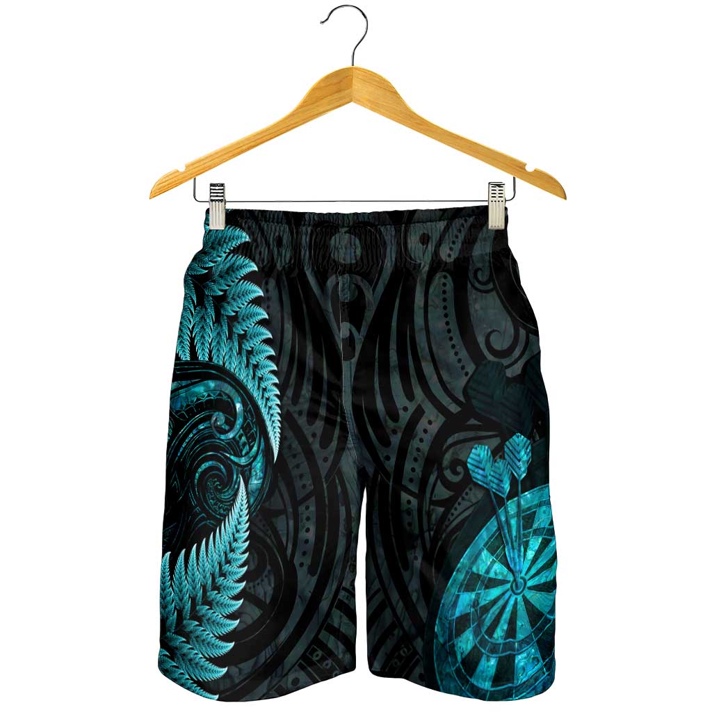 New Zealand Darts Shorts for Men Happiness Is A Tight Threesome Maori Paua Shell