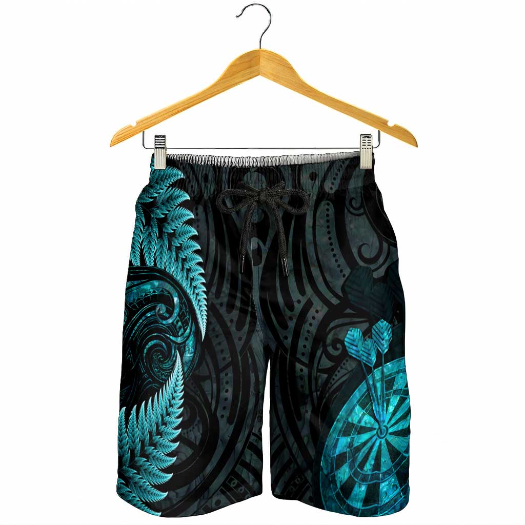 New Zealand Darts Shorts for Men Happiness Is A Tight Threesome Maori Paua Shell