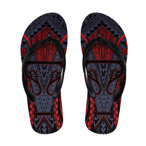 New Zealand Flip Flops Maori Kiwiana Pattern Tukutuku Motif