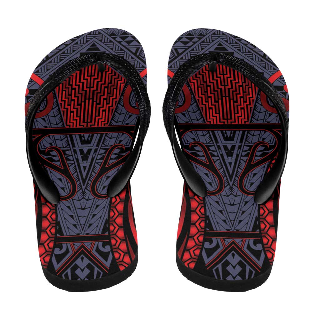 New Zealand Flip Flops Maori Kiwiana Pattern Tukutuku Motif