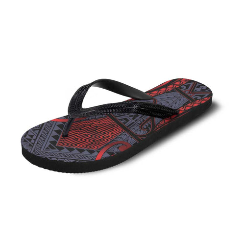 New Zealand Flip Flops Maori Kiwiana Pattern Tukutuku Motif