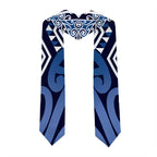 New Zealand Graduation Stole Aotearoa Kowhaiwhai Mix Taniko Art - Blue - Aussie Hoodie