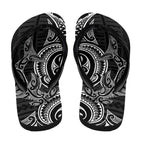 New Zealand Hammerhead Shark Flip Flops Maori Haehae Mangopare Black - Aussie Hoodie