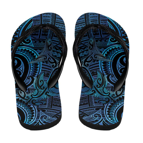 New Zealand Hammerhead Shark Flip Flops Maori Haehae Mangopare Galaxy - Aussie Hoodie