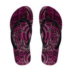 New Zealand Hammerhead Shark Flip Flops Maori Haehae Mangopare Pink - Aussie Hoodie