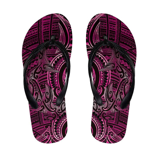 New Zealand Hammerhead Shark Flip Flops Maori Haehae Mangopare Pink - Aussie Hoodie