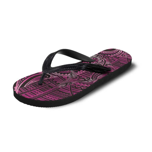 New Zealand Hammerhead Shark Flip Flops Maori Haehae Mangopare Pink - Aussie Hoodie