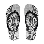 New Zealand Hammerhead Shark Flip Flops Maori Haehae Mangopare White - Aussie Hoodie