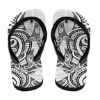 New Zealand Hammerhead Shark Flip Flops Maori Haehae Mangopare White - Aussie Hoodie