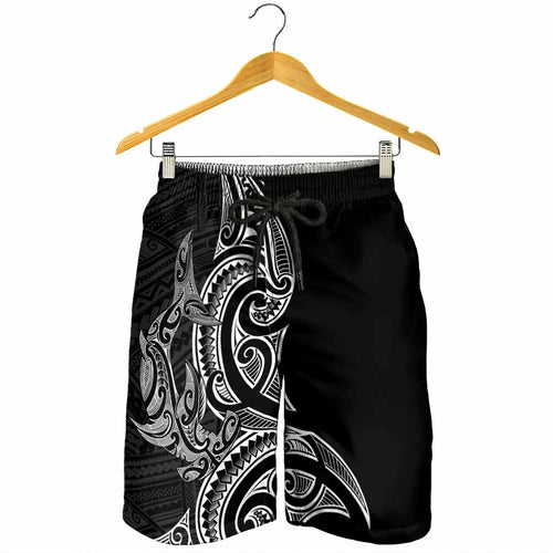 New Zealand Hammerhead Shark Shorts for Men Maori Haehae Mangopare Black - Aussie Hoodie
