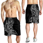 New Zealand Hammerhead Shark Shorts for Men Maori Haehae Mangopare Black - Aussie Hoodie