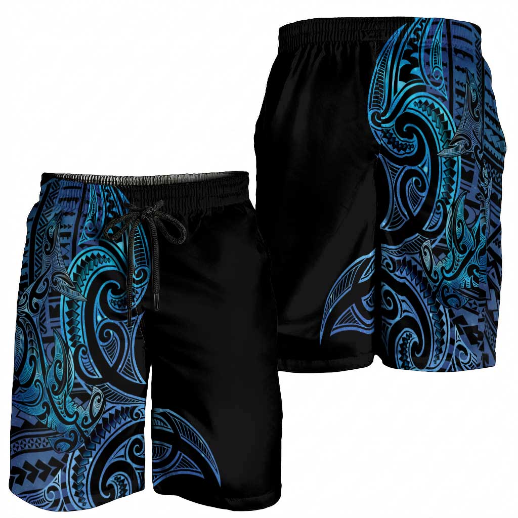New Zealand Hammerhead Shark Shorts for Men Maori Haehae Mangopare Galaxy - Aussie Hoodie