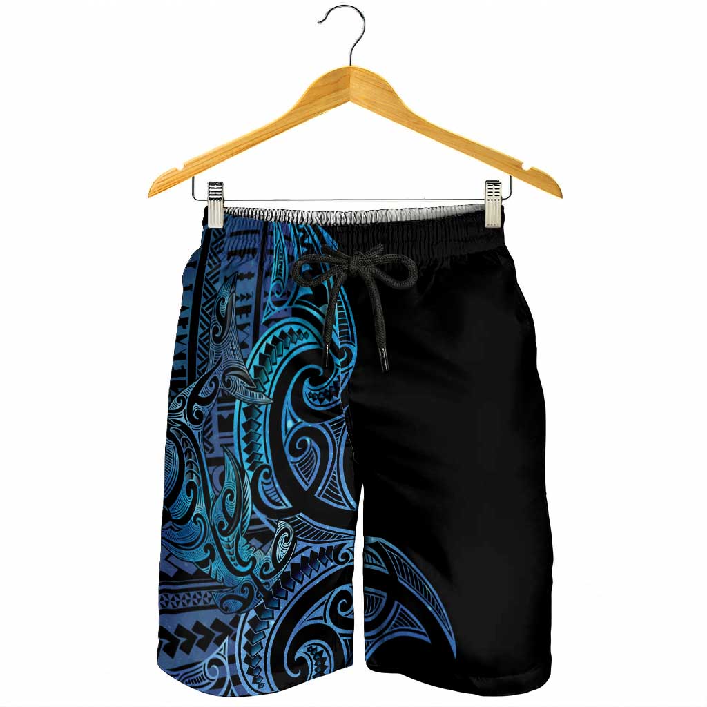 New Zealand Hammerhead Shark Shorts for Men Maori Haehae Mangopare Galaxy - Aussie Hoodie