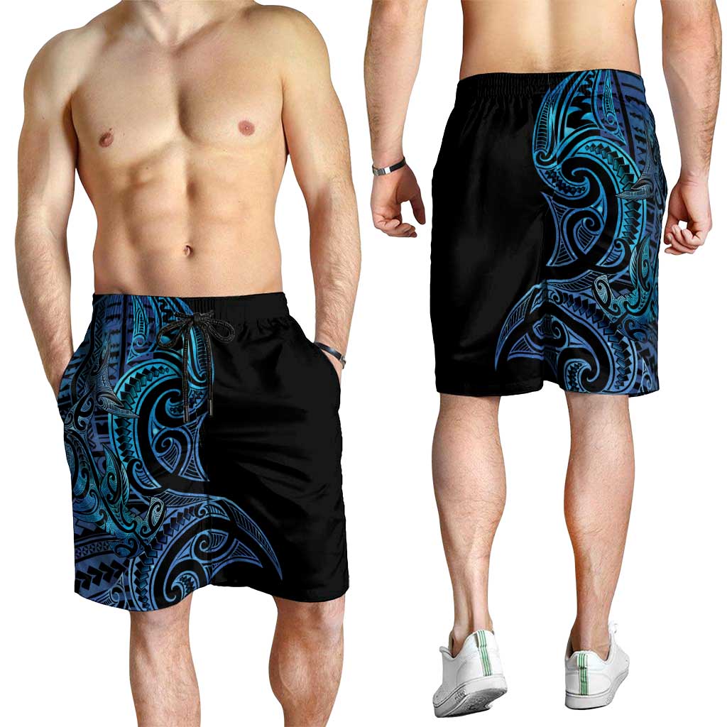 New Zealand Hammerhead Shark Shorts for Men Maori Haehae Mangopare Galaxy - Aussie Hoodie