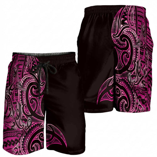 New Zealand Hammerhead Shark Shorts for Men Maori Haehae Mangopare Pink - Aussie Hoodie