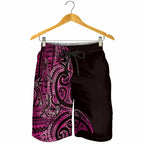 New Zealand Hammerhead Shark Shorts for Men Maori Haehae Mangopare Pink - Aussie Hoodie