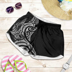 New Zealand Hammerhead Shark Shorts for Women Maori Haehae Mangopare Black - Aussie Hoodie