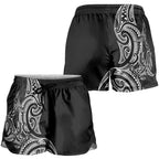 New Zealand Hammerhead Shark Shorts for Women Maori Haehae Mangopare Black - Aussie Hoodie