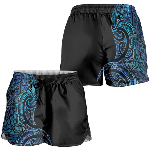 New Zealand Hammerhead Shark Shorts for Women Maori Haehae Mangopare Galaxy - Aussie Hoodie