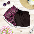 New Zealand Hammerhead Shark Shorts for Women Maori Haehae Mangopare Pink - Aussie Hoodie
