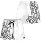 New Zealand Hammerhead Shark Shorts for Women Maori Haehae Mangopare White - Aussie Hoodie