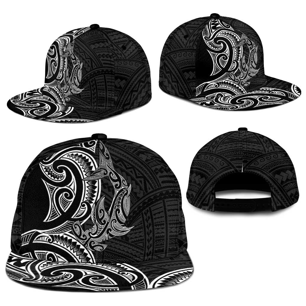 New Zealand Hammerhead Shark Snapback Cap Maori Haehae Mangopare Black - Aussie Hoodie