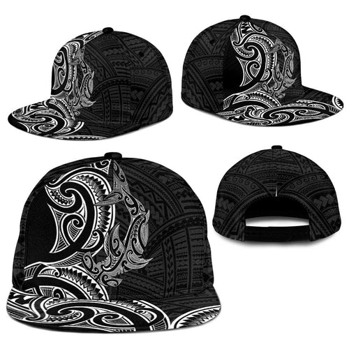 New Zealand Hammerhead Shark Snapback Cap Maori Haehae Mangopare Black - Aussie Hoodie