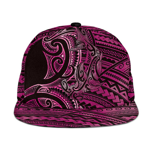 New Zealand Hammerhead Shark Snapback Cap Maori Haehae Mangopare Pink - Aussie Hoodie
