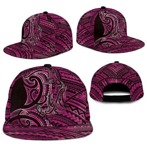 New Zealand Hammerhead Shark Snapback Cap Maori Haehae Mangopare Pink - Aussie Hoodie